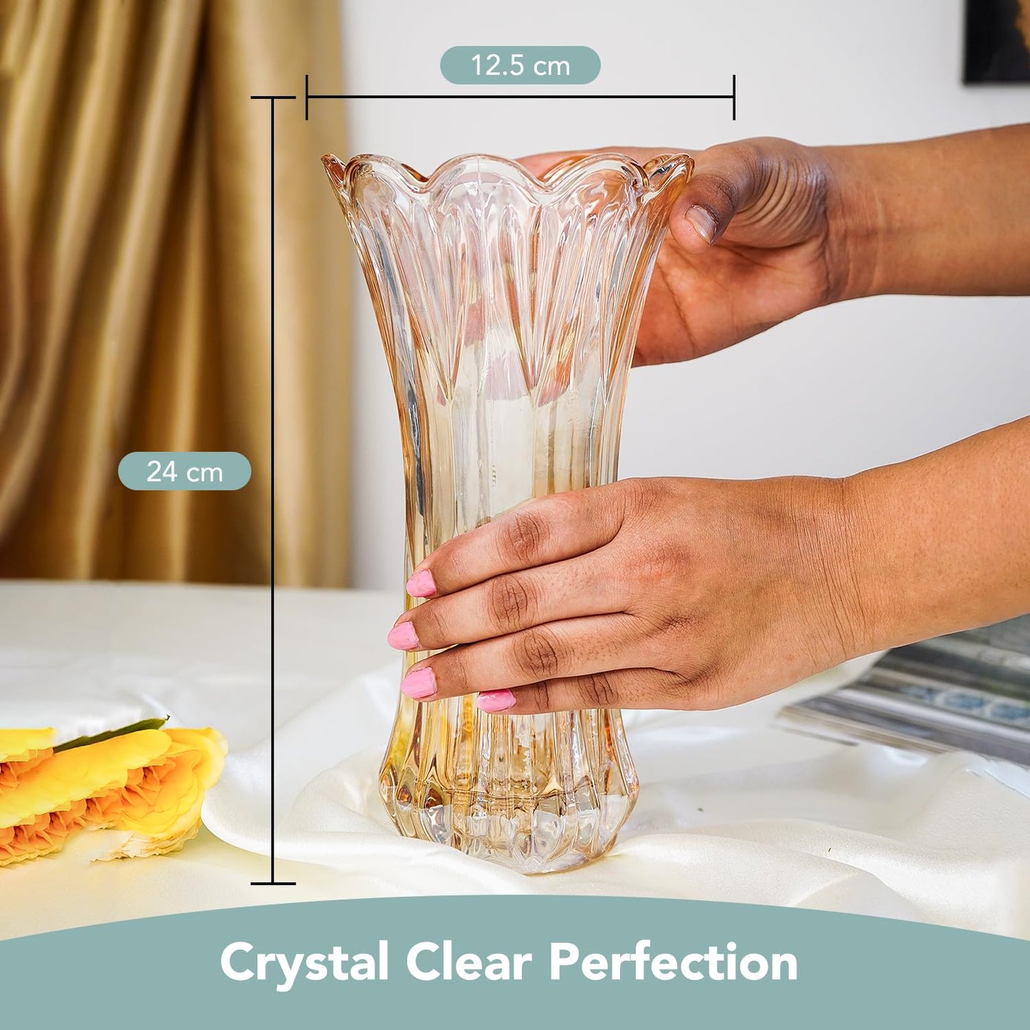 Ekhasa crystal glass vase - Home gift for occasions