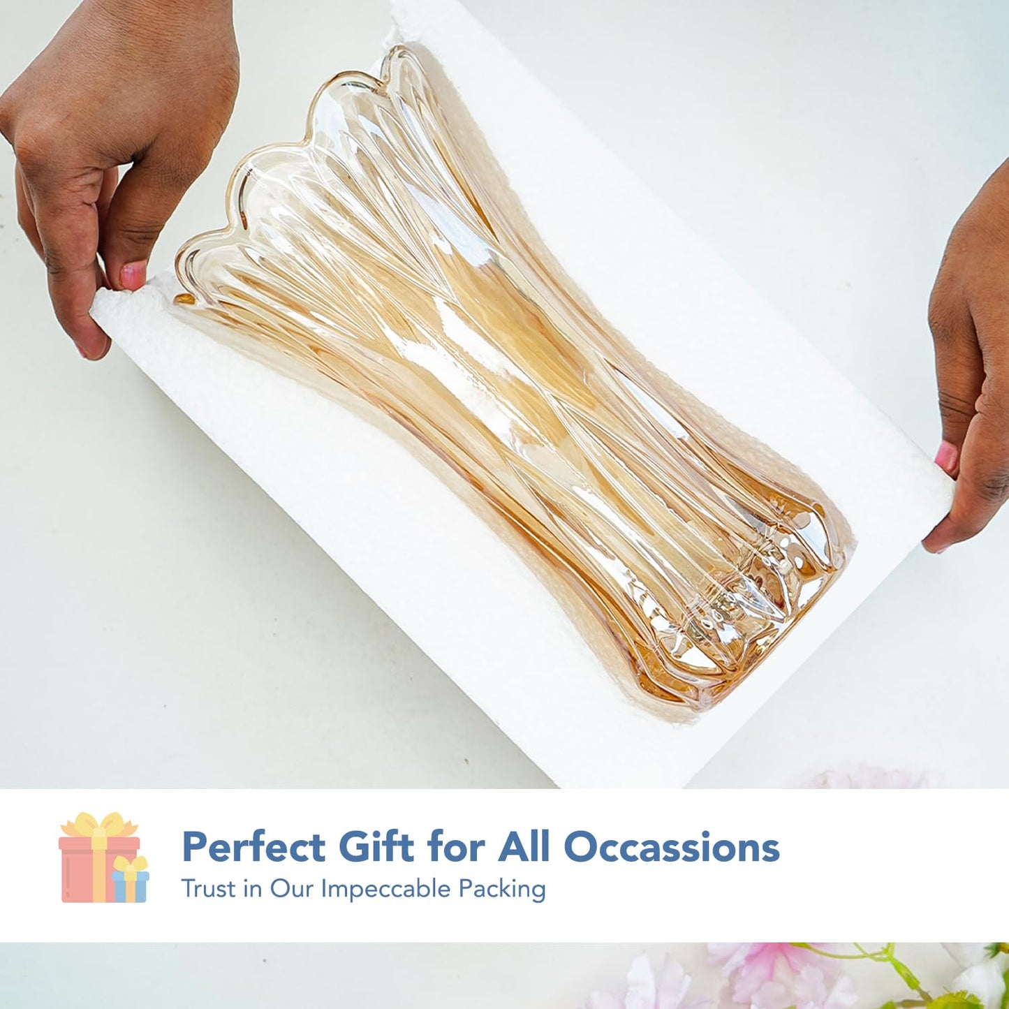 Ekhasa crystal glass vase - Centerpiece for dining table