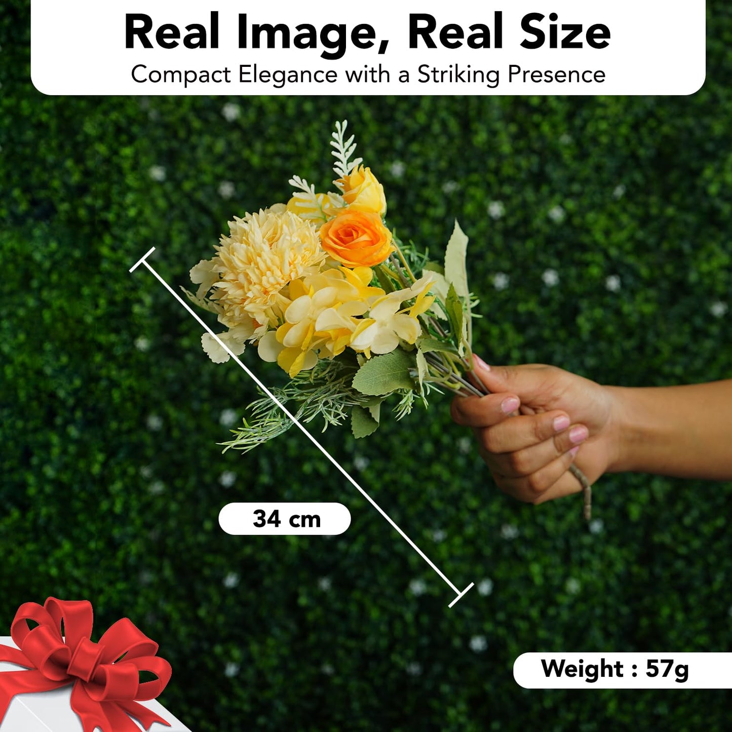 Ekhasa orange rose artificial flowers - indoor decoration