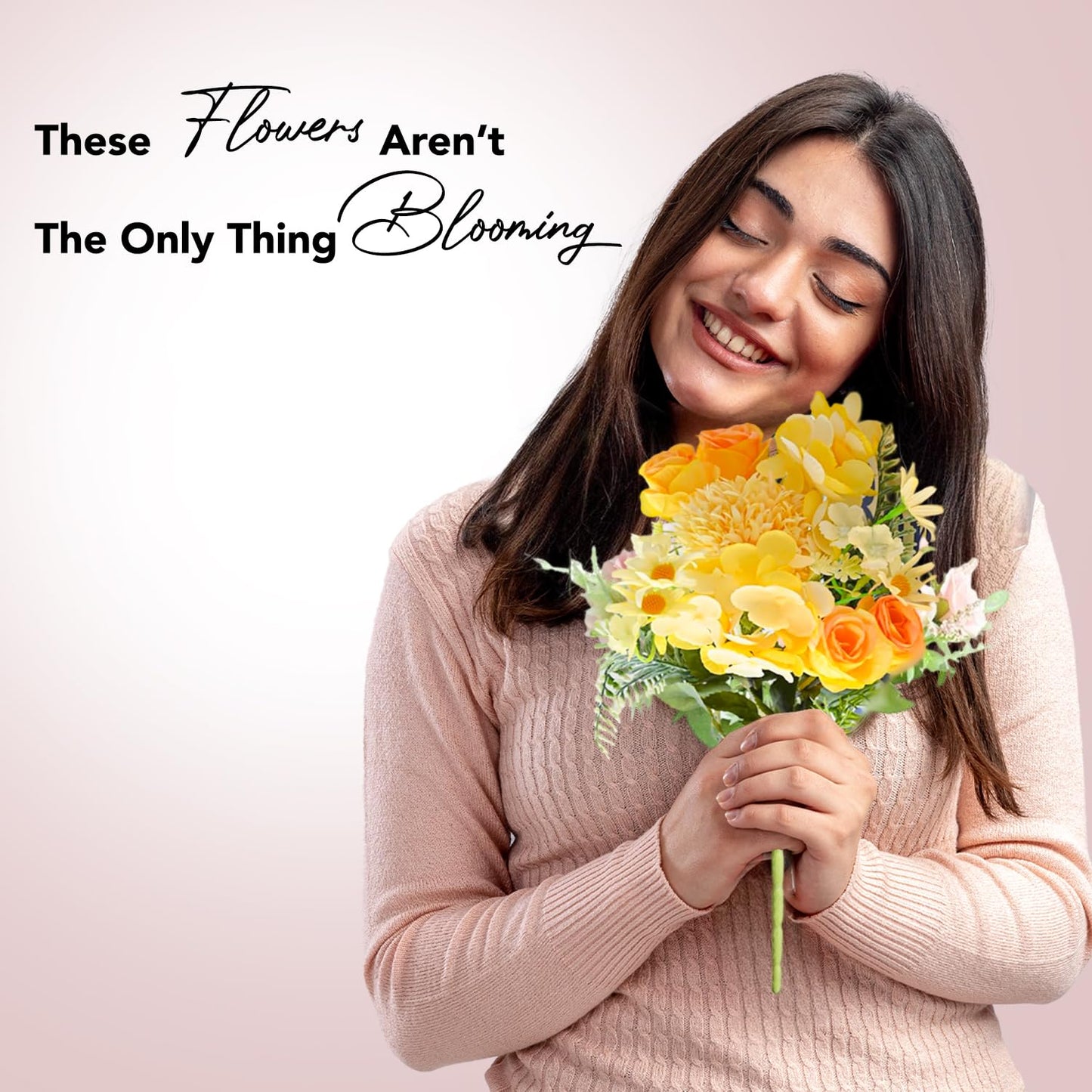 Ekhasa orange rose artificial flowers - vase arrangement