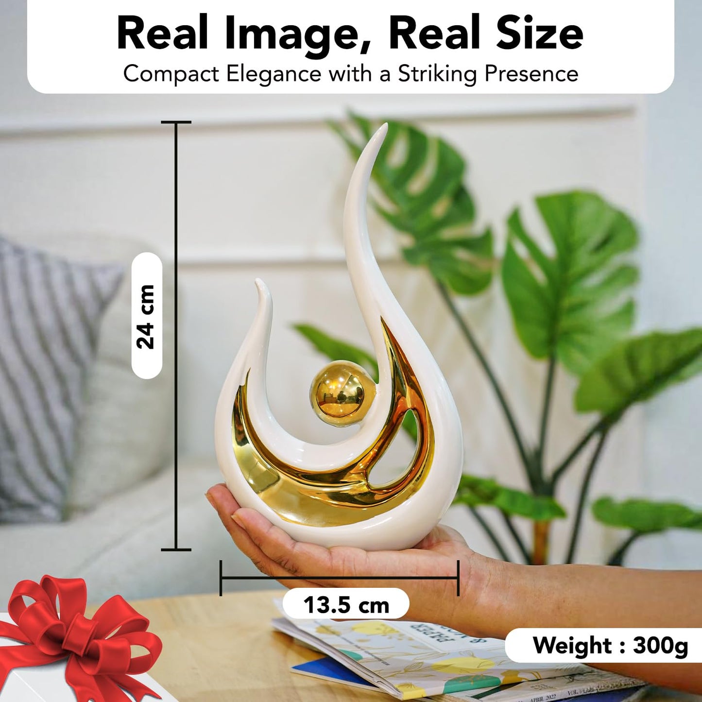 Ekhasa elegant white figurines - TV unit decor