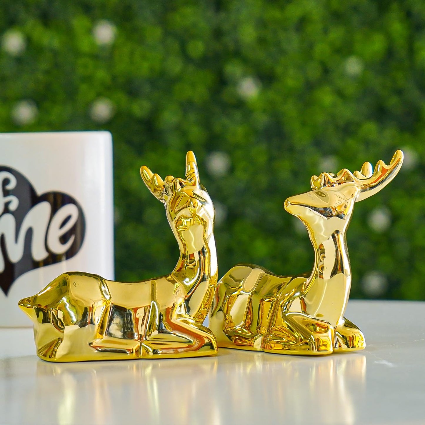Ekhasa Golden Deer Statues - Perfect gift for housewarming
