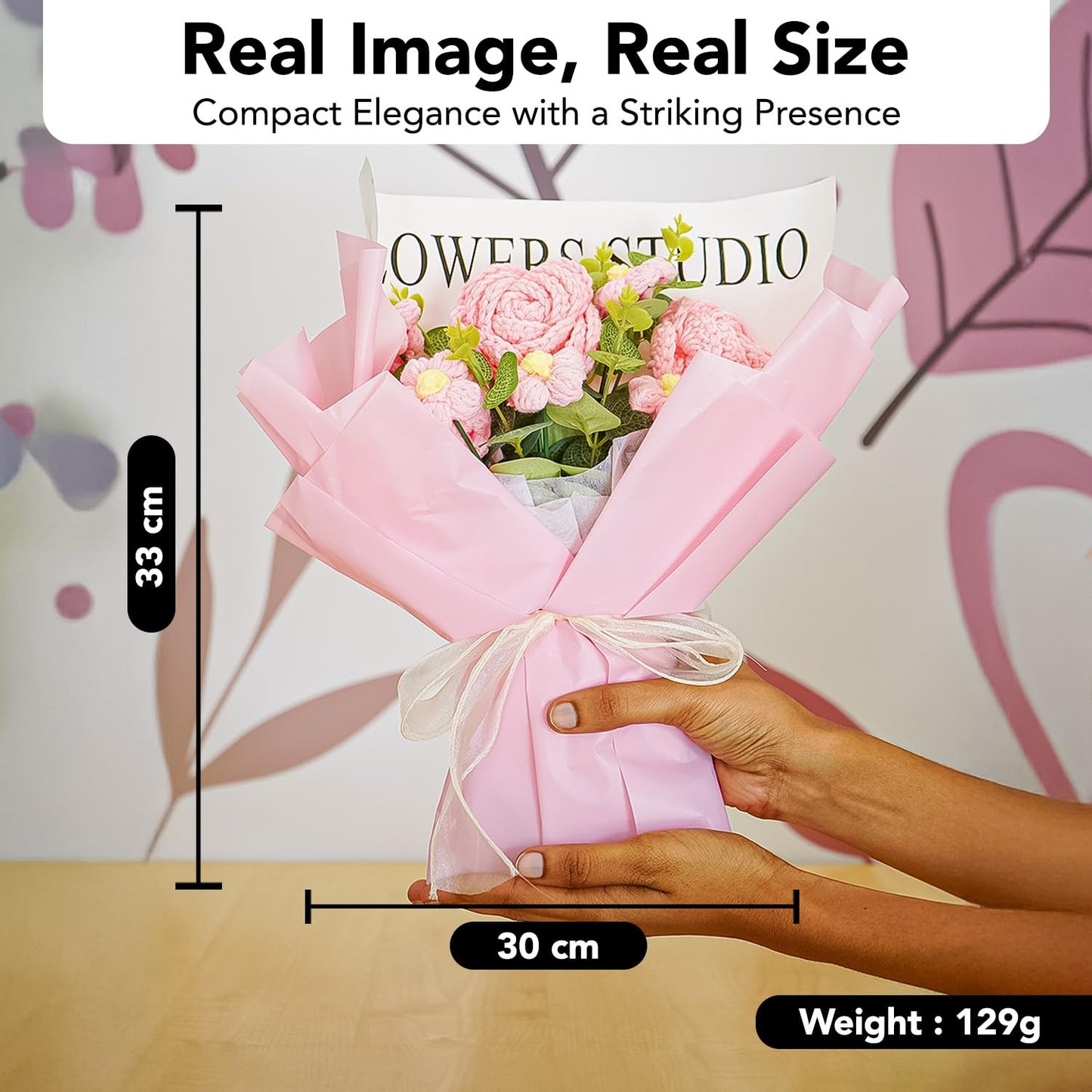 Ekhasa pink rose crochet flowers - Unique party centerpiece