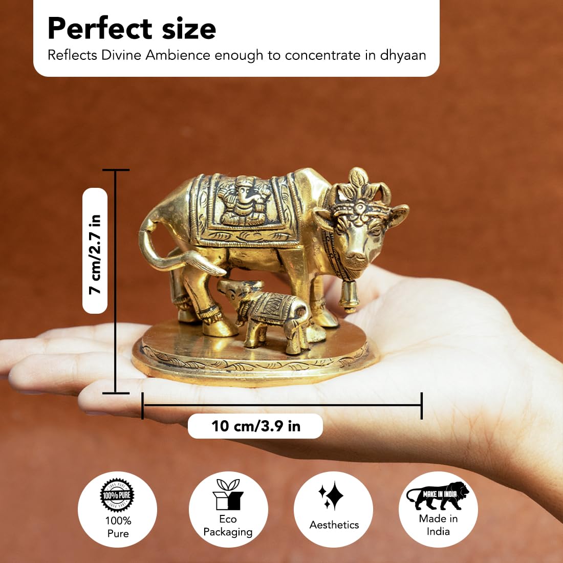 Ekhasa Kamdhenu Cow Vastu Idol - Office Decoration
