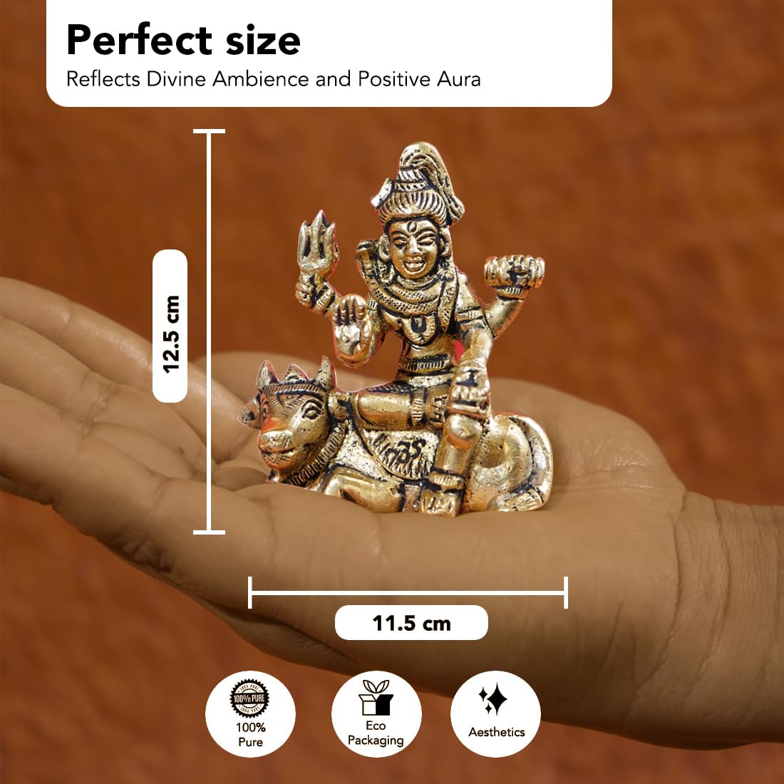 Ekhasa brass idol of shiva - car dashboard accessory