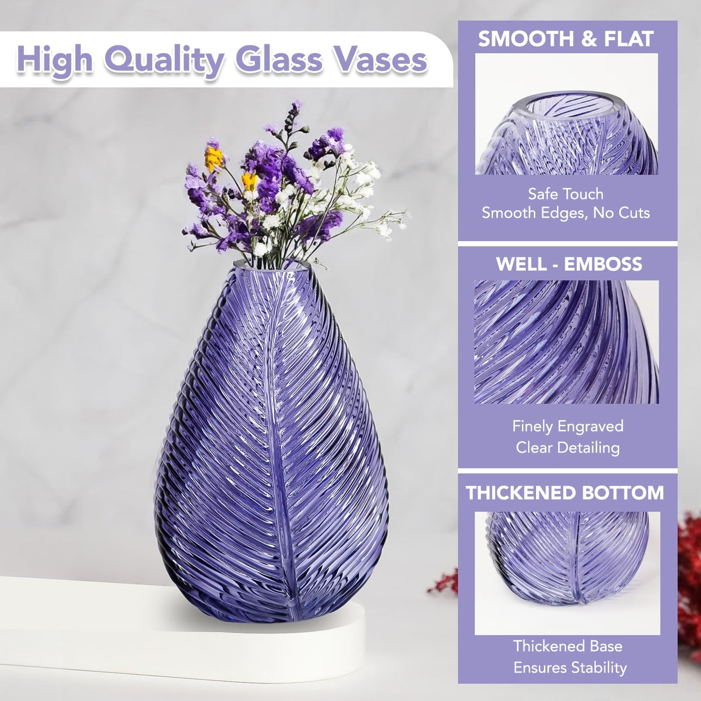 Ekhasa outdoor glass vase - perfect for garden flowers