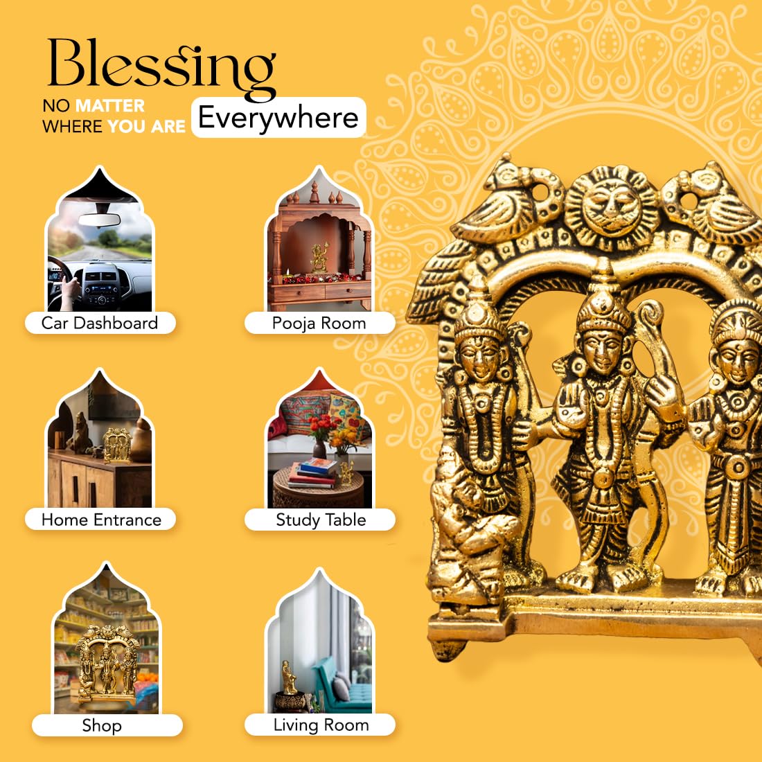 Ekhasa Brass Ram Darbar Idol - Puja Room Accessory