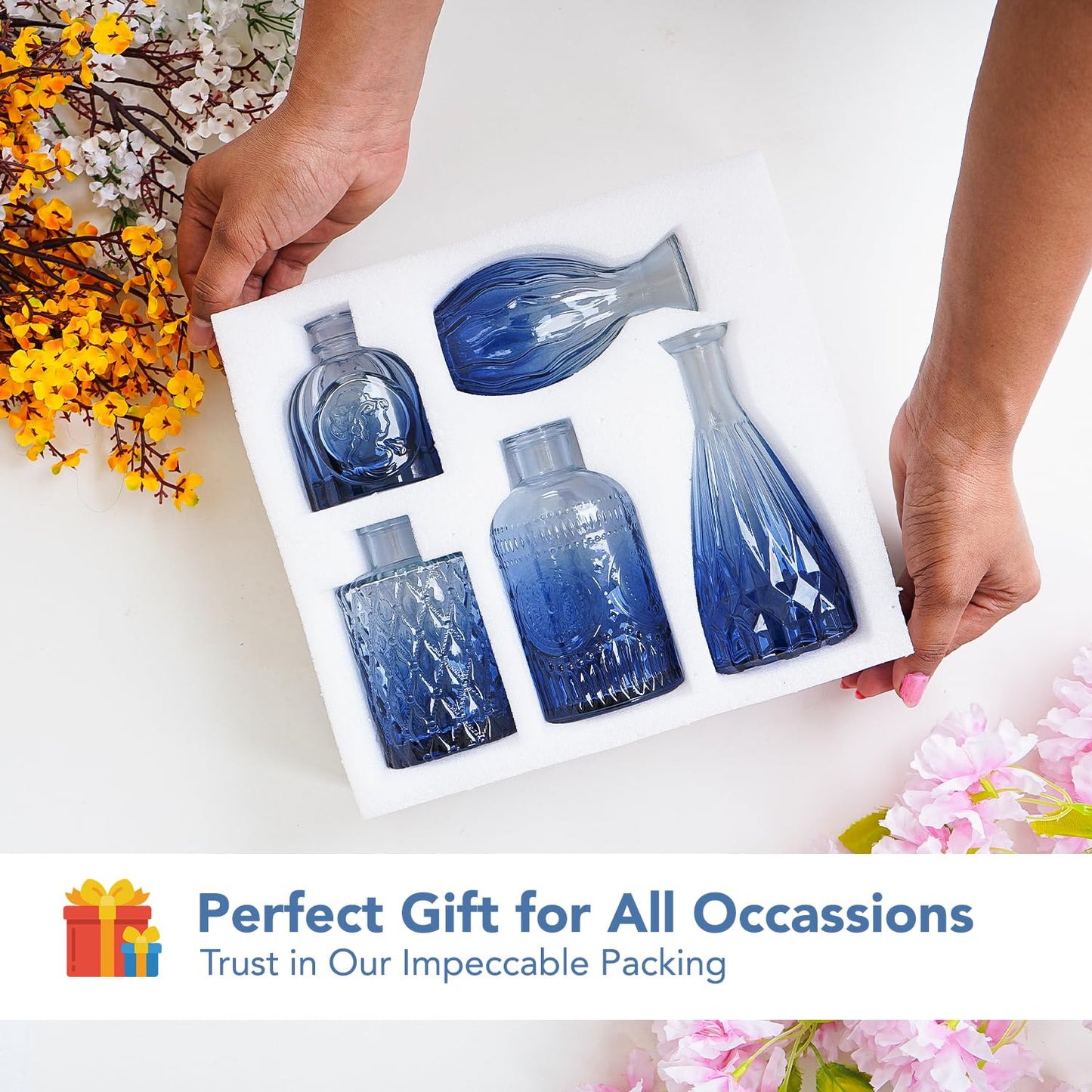 Ekhasa glass bud vases - home decor centerpiece