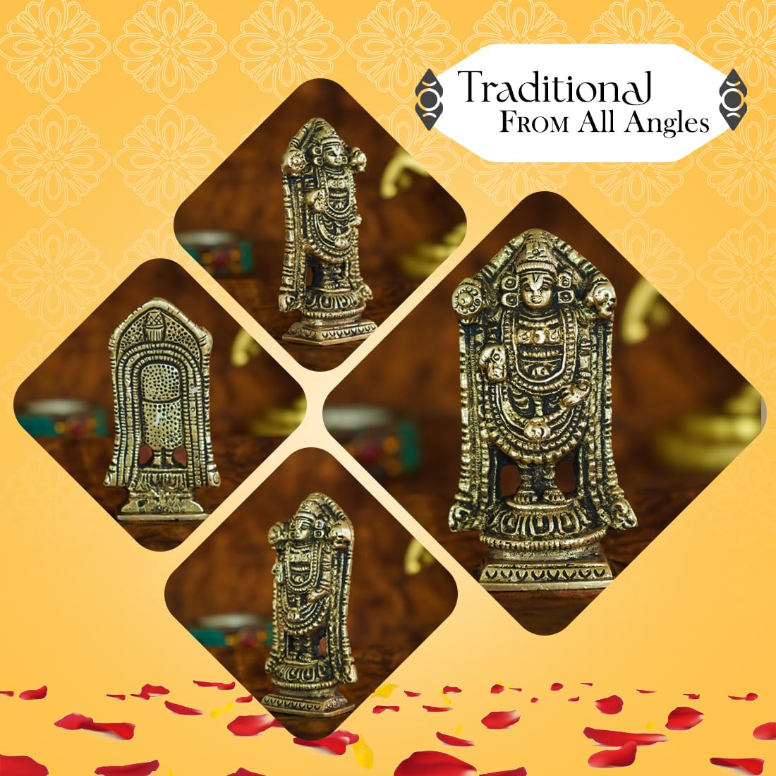 Ekhasa Brass Tirupati Balaji Idol - Divinity for Pooja Room