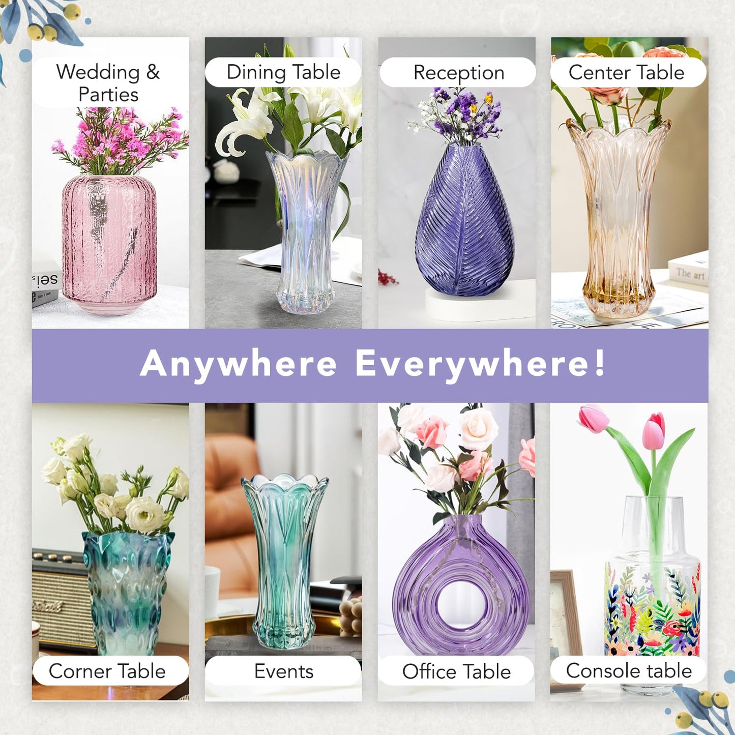 Ekhasa glass flower pot - modern office desk accessory
