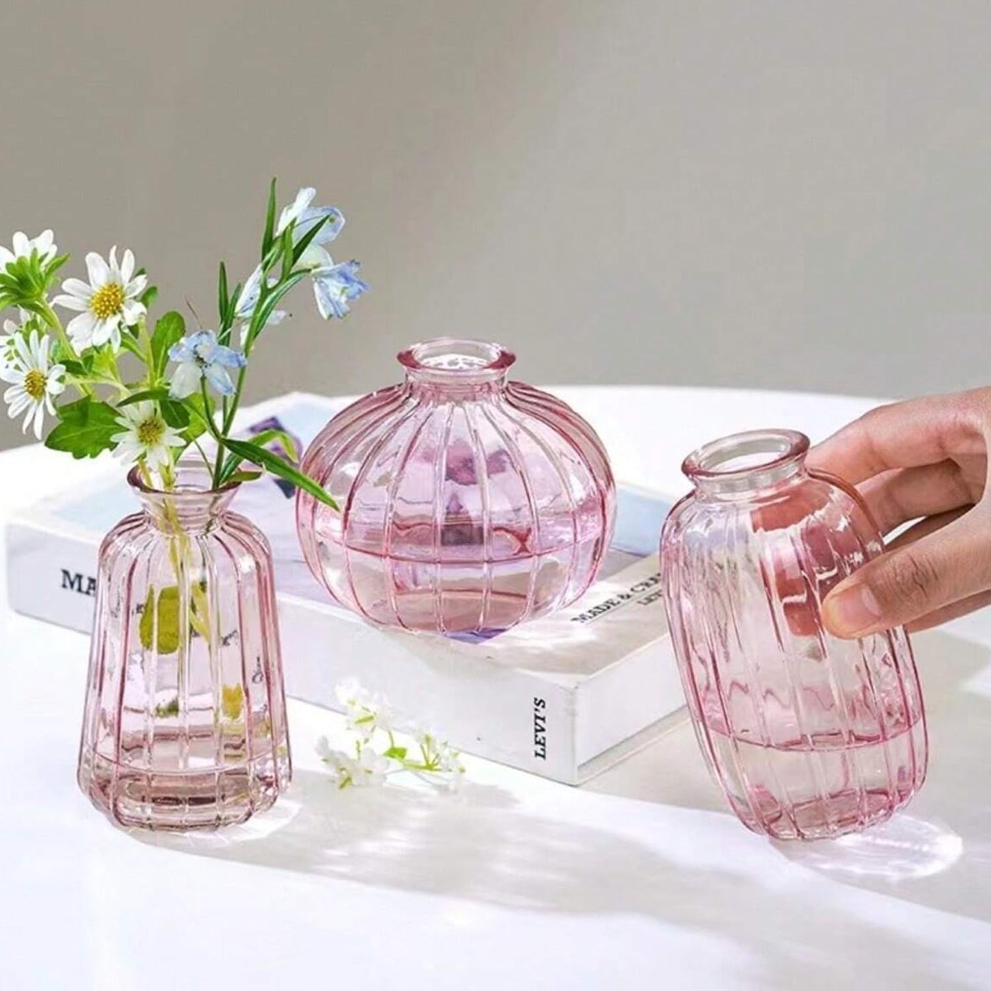 Ekhasa pink bud vase set - elegant flower holder
