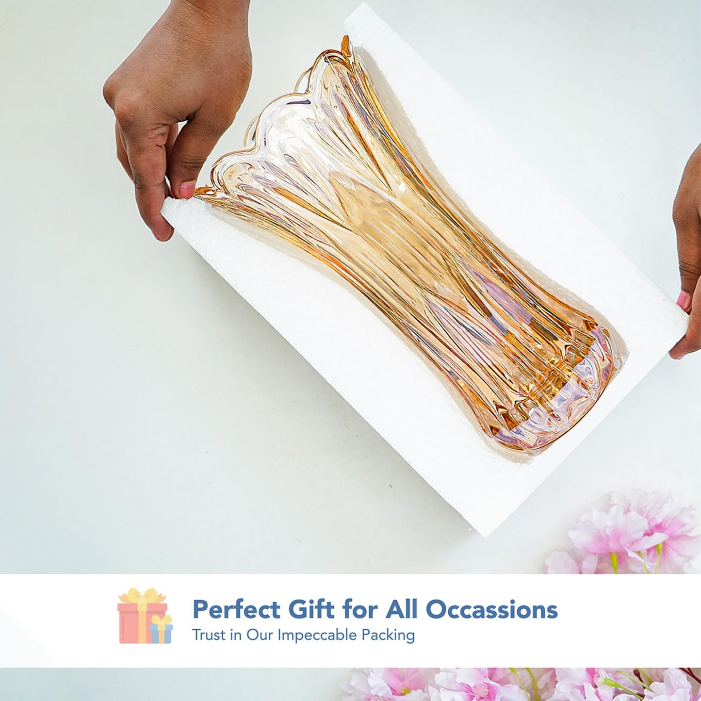 Ekhasa crystal glass vase - Office desk decor