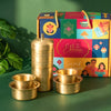Brass Filter Coffee Maker & Coffee Cup Set with Gift Box for Housewarming, Wedding & Gifting