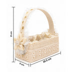 Floral Empty Gift Hamper Basket with Detachable Handle