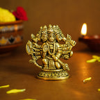 Brass Panchmukhi Hanuman Idol for Pooja & Home Decor