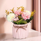 Chrysanthemum Artificial Flowers with Ceramic Vase for Home Decor , Office & Table Decoration
