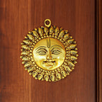 Pure Brass Sun Face Wall Hanging Idol for Vastu  & Home Decor