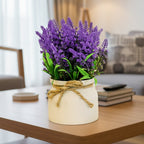 Lavender Artificial Flower with Pot for Home Decor, Office Table & Gifting