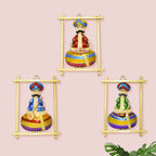 Rajasthani Musicians Metal Wall Hanging Set for Living Room, Bedroom & Home Decor