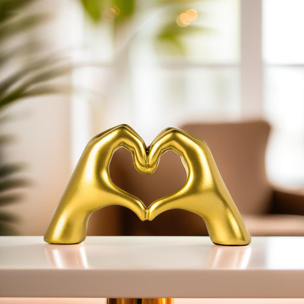 Resin Heart Shaped Love Hands Showpiece for Home Decor & Living Room Decoration