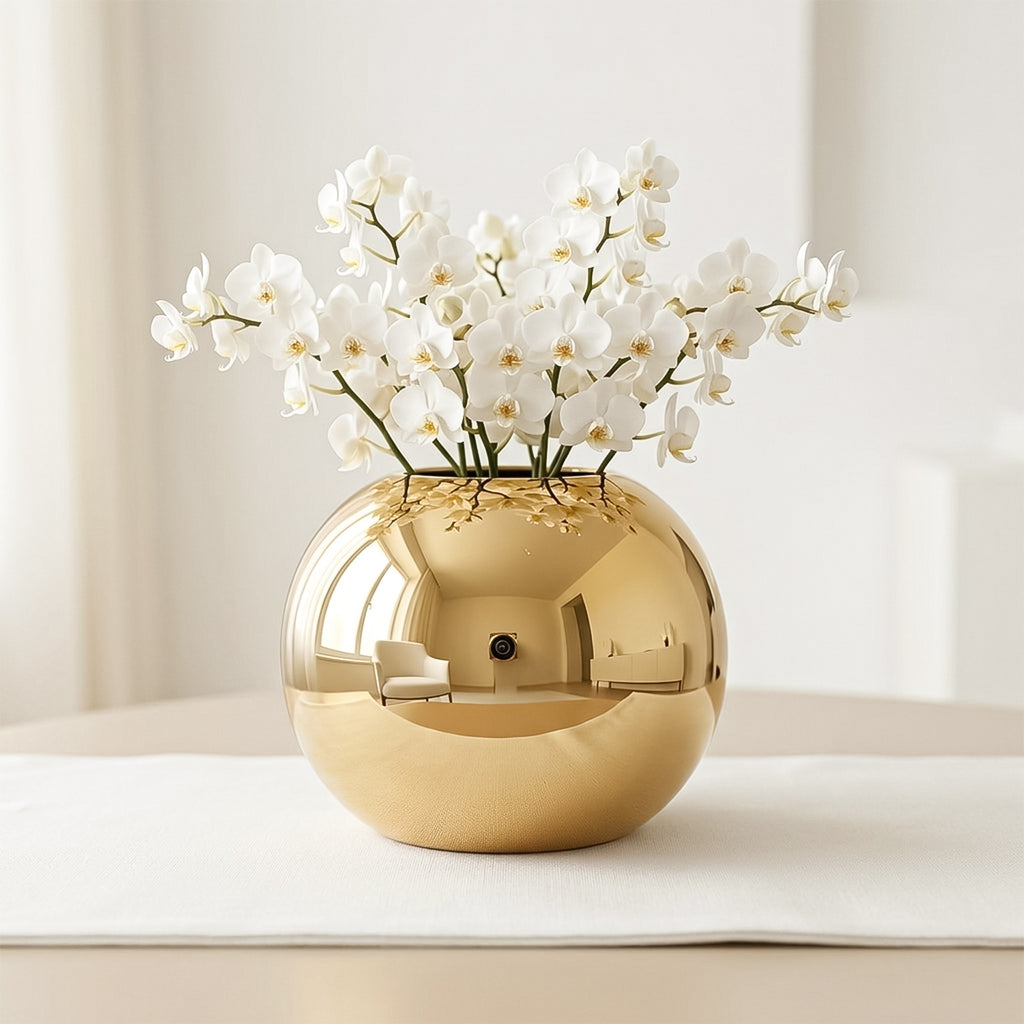 Metal Flower Vase for Home Decor, Living Room & Gifting
