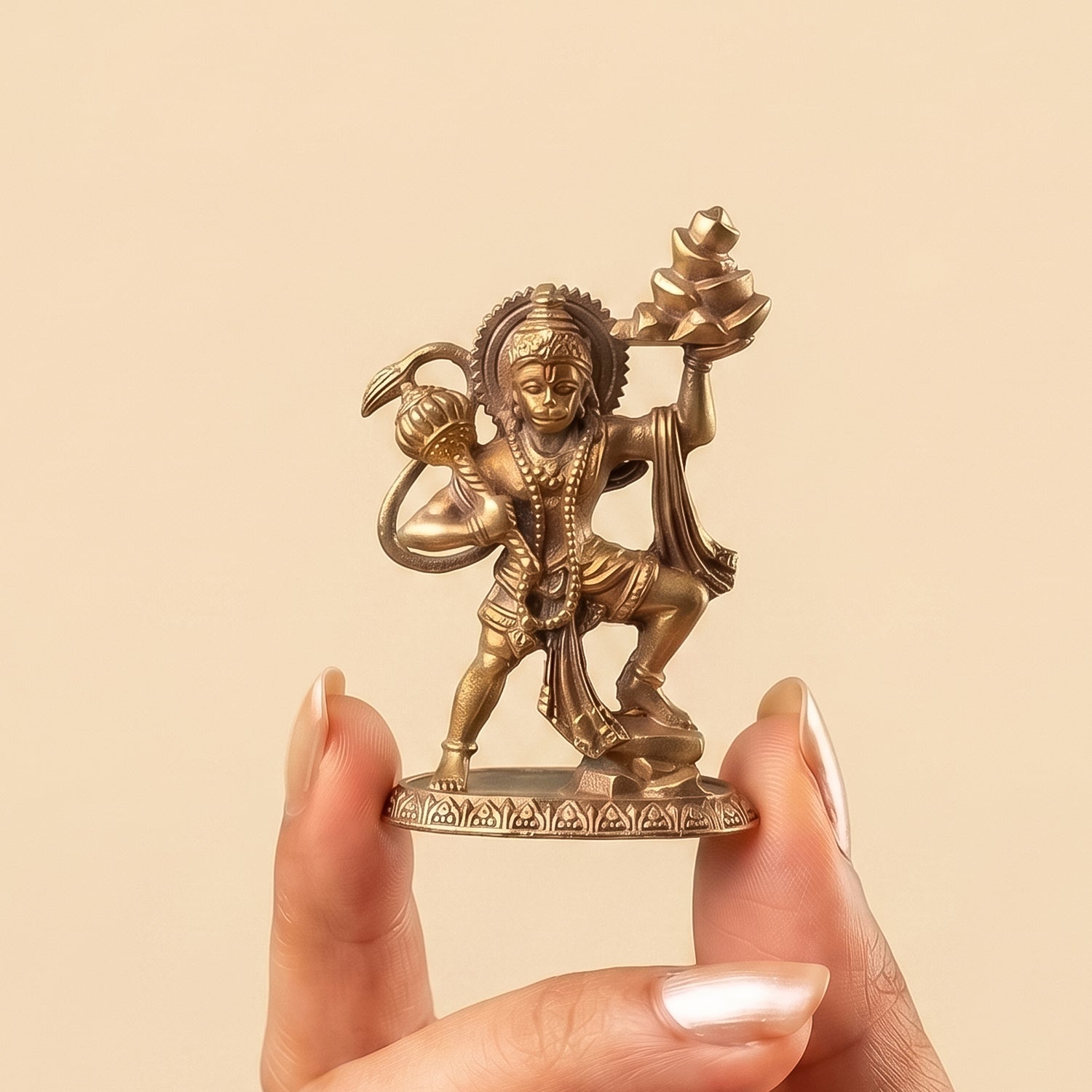 Brass Hanuman Idol for Pooja Room, Home Decor, Office Desk & Car Dashboard