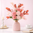 Ceramic Vase with Artificial Flowers for Table Decor, Bedroom & Home Gifting