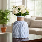 Ceramic Blue Flower Vase for Home Decor, Table Decor & Gifting