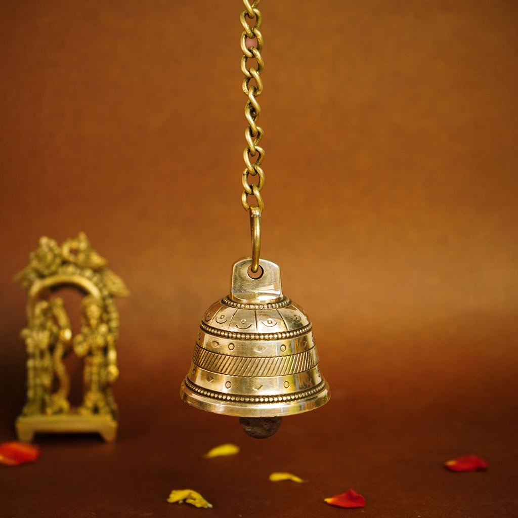Pure Brass Hanging Bell for Pooja Room & Home Decor