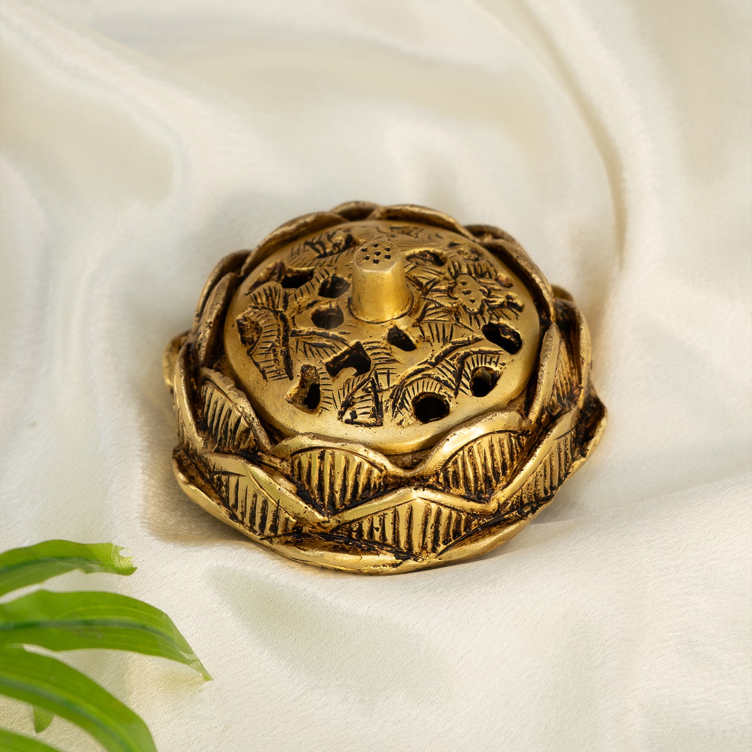 Brass Lotus Dhoop Dani for Home Decor & Pooja