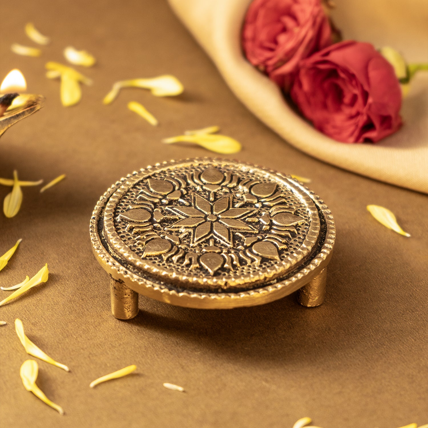Brass Chowki for God Idols & Puja Decoration