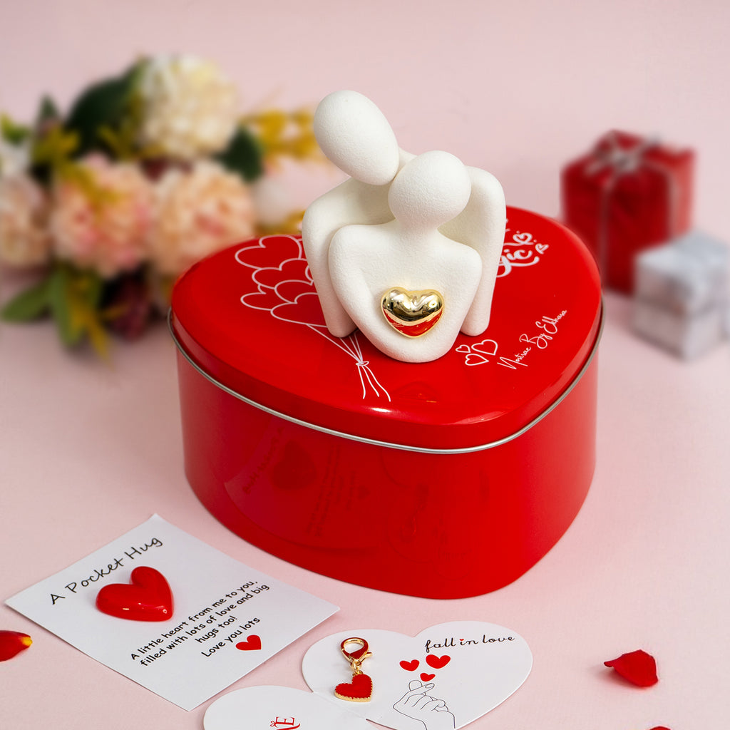 Ceramic Couple Showpiece Gift Box for Valentine's Day & Gifting