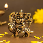 Brass Durga Maa Idol for Home Decor, Office Desk & Car Dashboard