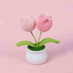 Crochet Tulip Flowers Pot for Home Decor & Gifting