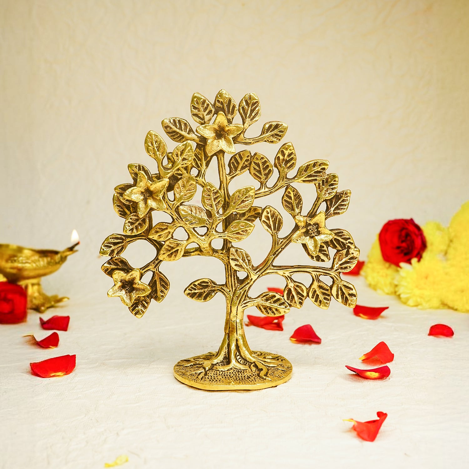Brass Kalpavriksha Tree Showpiece for Home Decor & Gifting