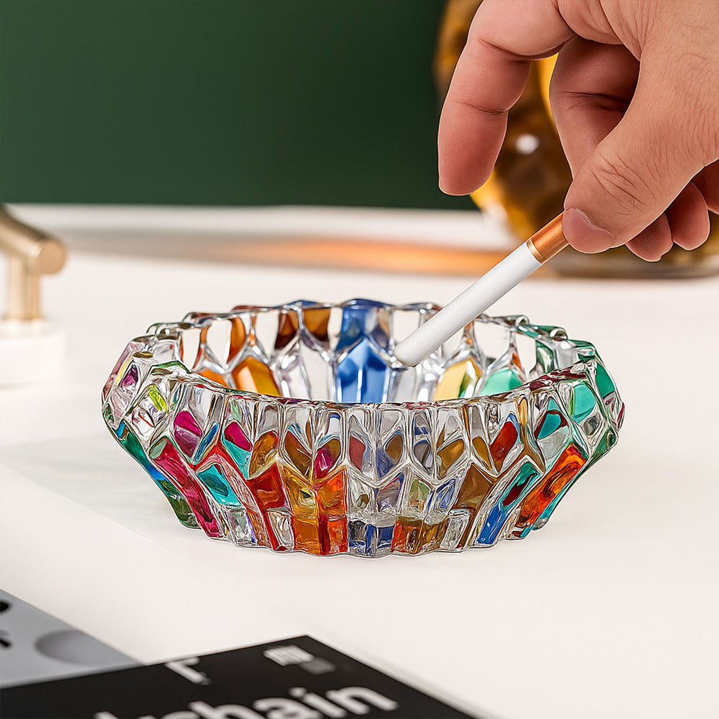Glass Ashtray Bowl for Home Decor & Office Desk