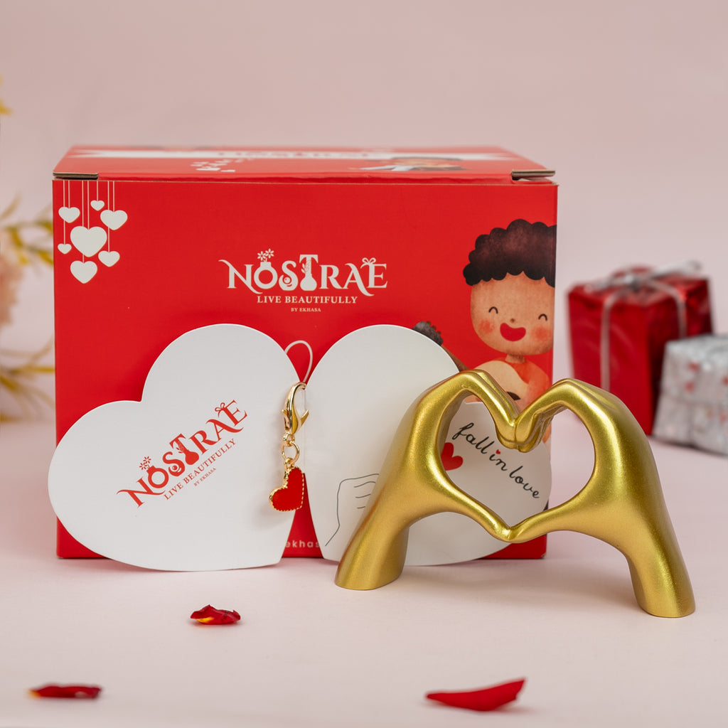 Resin Heart Shaped Love Hands Showpiece Gift Box for Valentines Day & Gifting