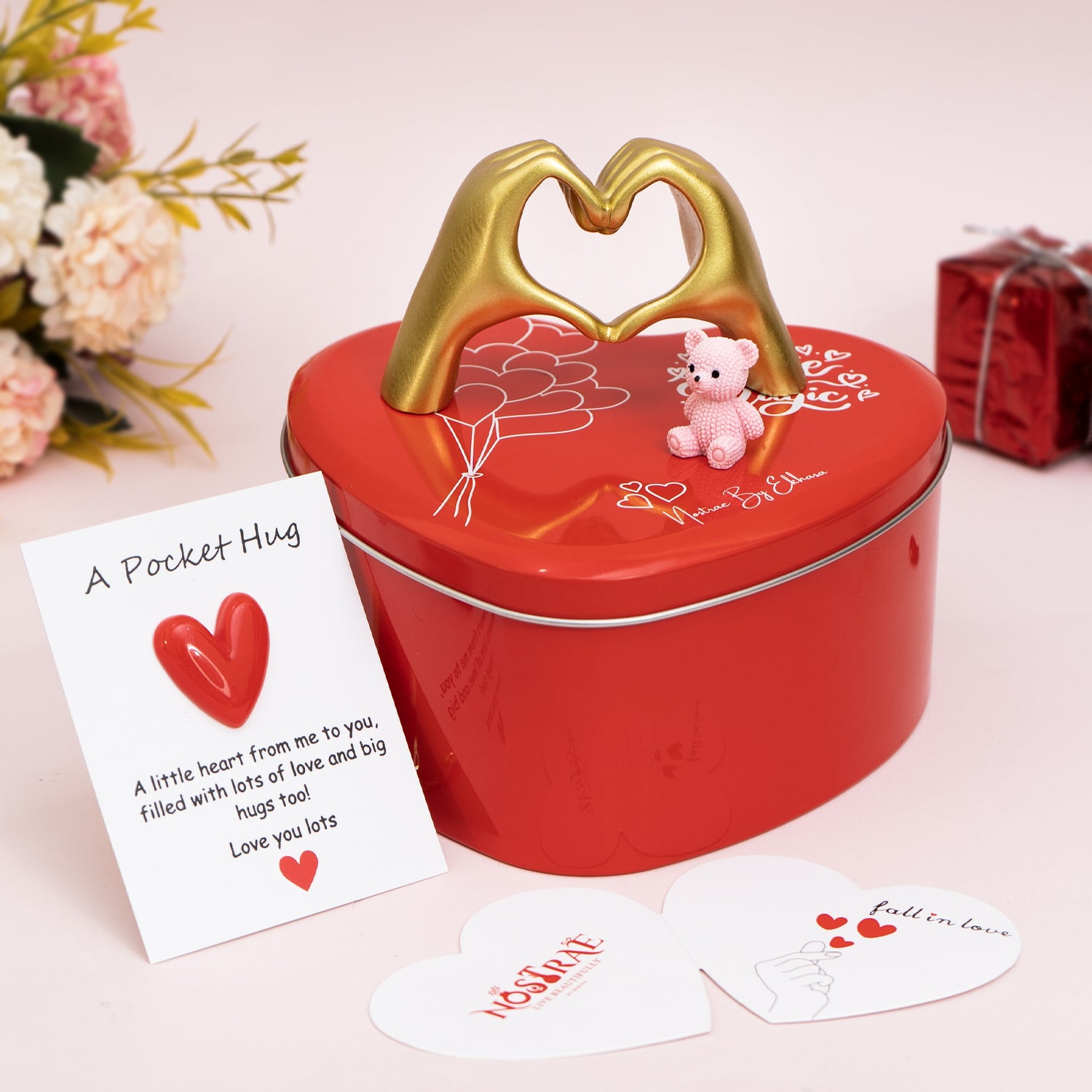 Resin Heart Shaped Love Hands Showpiece Gift Box for Valentine’s Day , Anniversary & Gifting