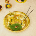 Brass Pooja Thali Set for Festival, Home & Temple