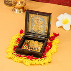 Ganesha 24K Gold Plated Photo Frame Pocket Temple for Home & Spiritual Gifting