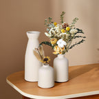 Ceramic White Flower Vase Set of 3 for Home Decor, Office Decor & Gifting