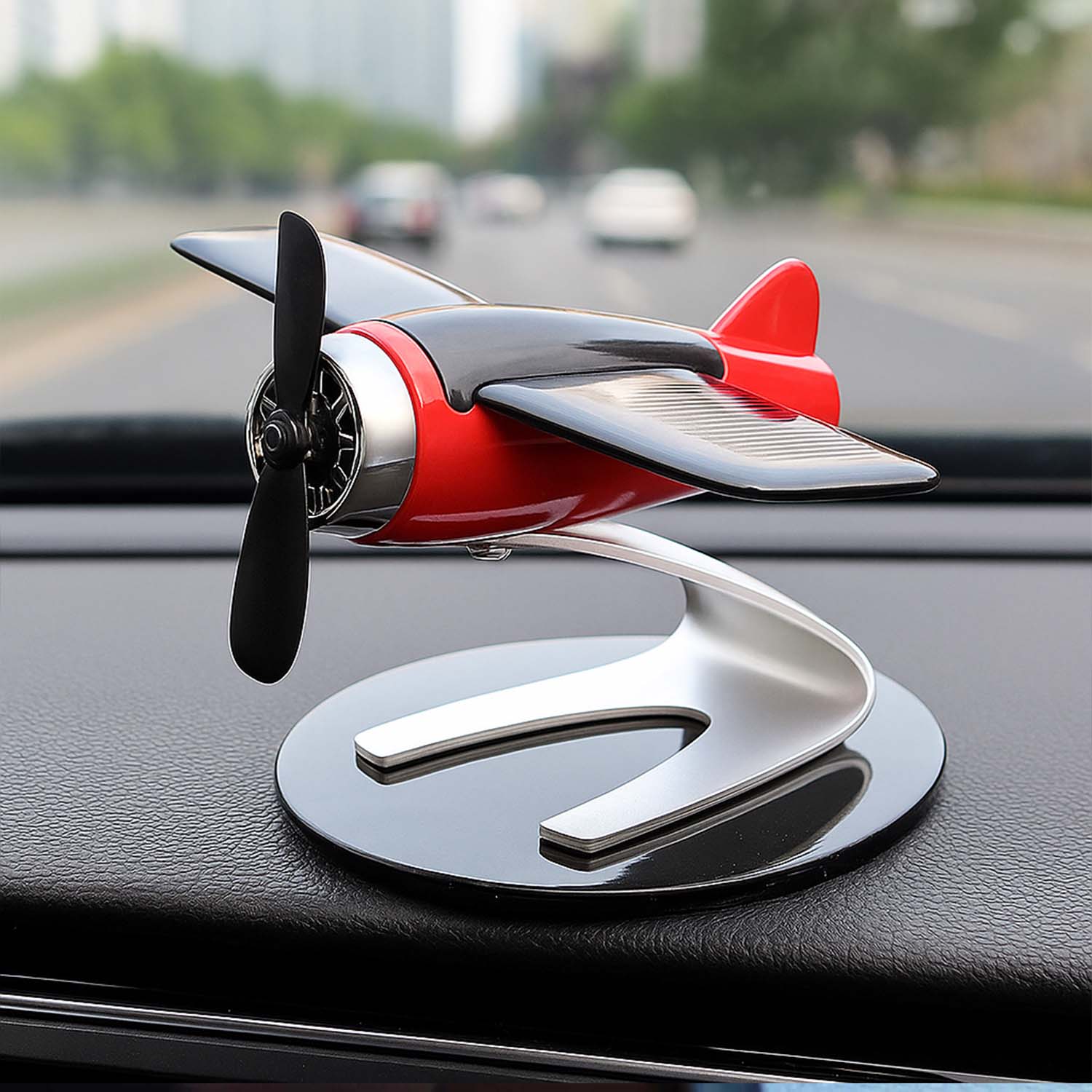 Solar Powered Airplane Freshener for Car Dashboard