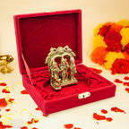 Brass Ram Darbar Murti Idol with Velvet Gift Box for Housewarming, Wedding & Gifting
