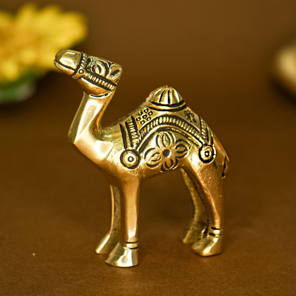 Pure Brass Camel Showpiece for Home, Office & Table Decor