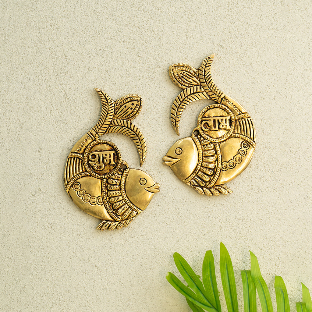 Pure Brass Shubh Labh Wall Hanging for Vastu , Office , Home Decor & Gifting