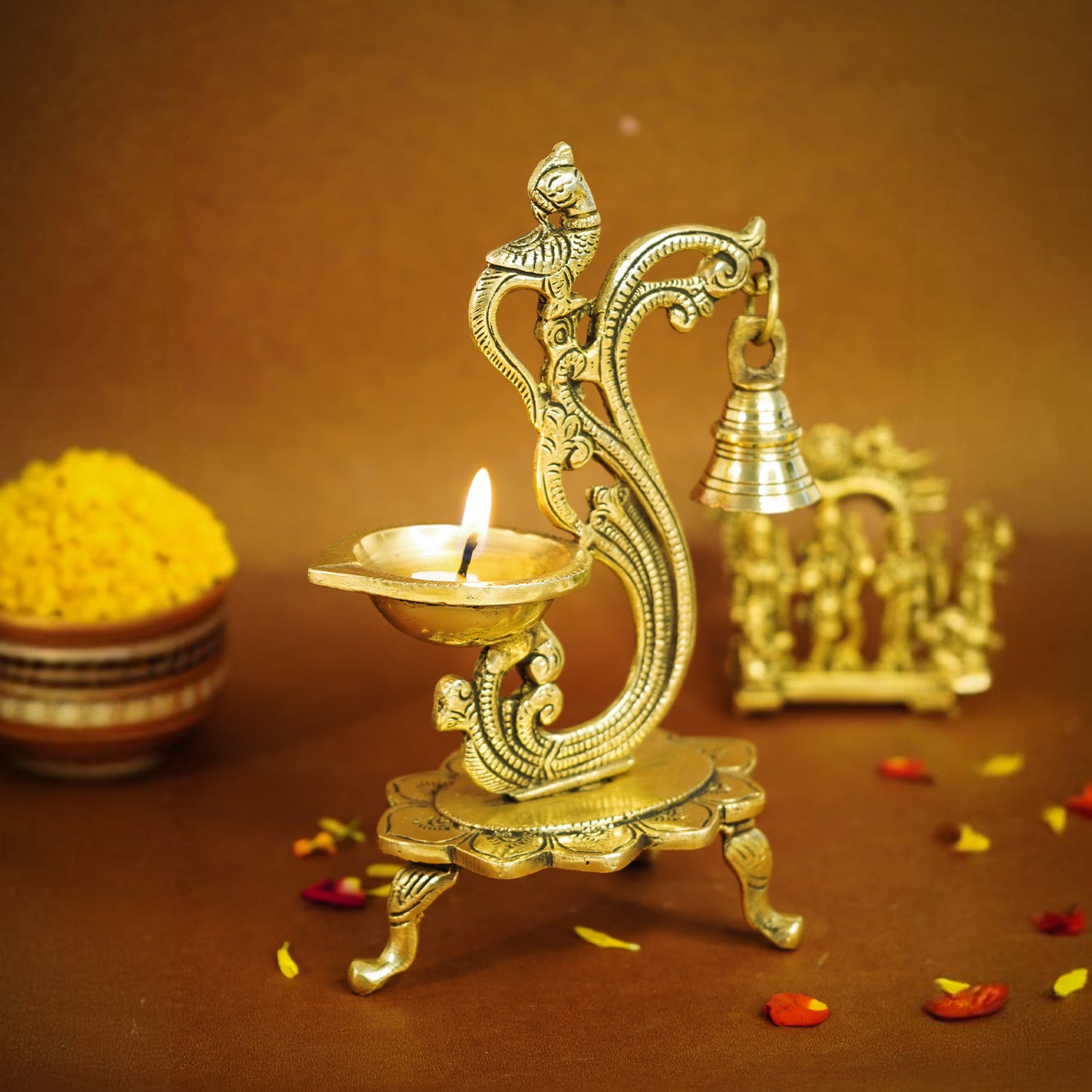 Brass Peacock Diya for Pooja & Home Decor