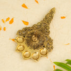 Pure Brass Panch Aarti Diya for Home Pooja & Temple Use