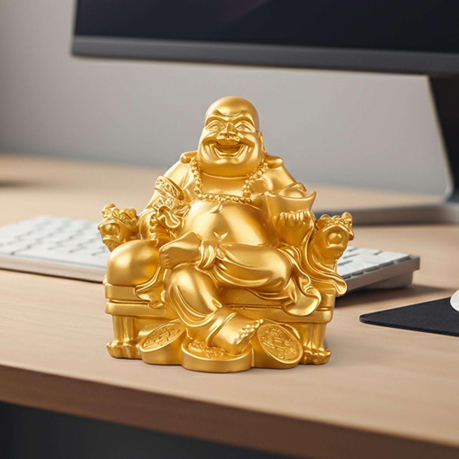 Laughing Buddha Showpiece for Home Decor, Vastu Office Desk & Gifting
