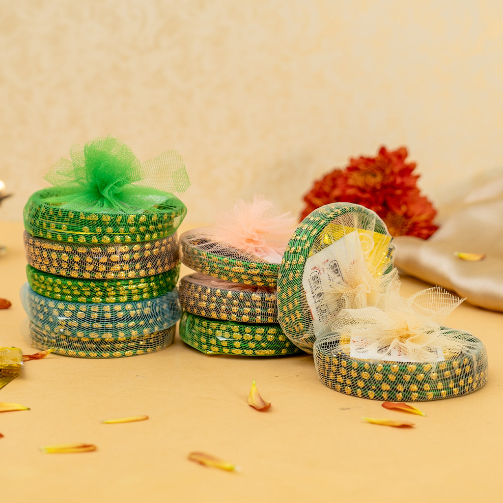 Haldi Kumkum Bangles Return Gifts Set of 10 for Wedding & Festive Gifting