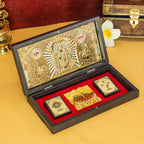 Tirupati Balaji 24K Gold Plated Photo Frame Pocket Temple for Home & Spiritual Gifting